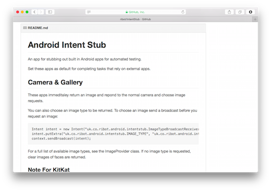 Android Intent Stub